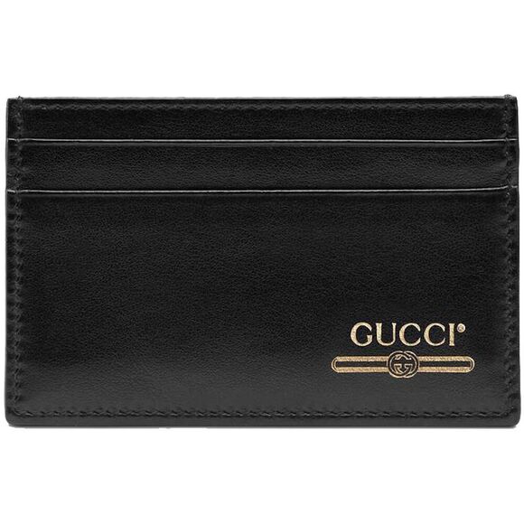 Authentic Gucci 4 Card HolderBlack with Gold NEW - Picture 1 of 7